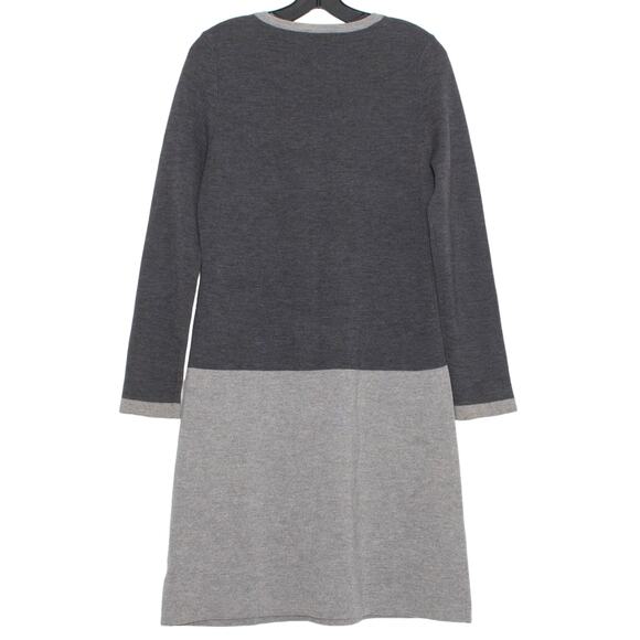 Talbots Womens Sweater Dress Merino Wool Long Sleeve Buttons Gray Size Medium JD - Picture 2 of 6